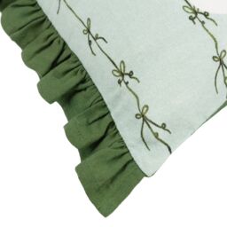 Furn Bonjour 100% Cotton Ruffle Cushion in Light Green - Size: 30 cm x 50 cm - thumbnail 4