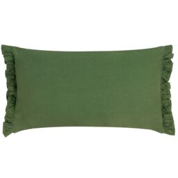 Furn Bonjour 100% Cotton Ruffle Cushion in Light Green - Size: 30 cm x 50 cm - thumbnail 2