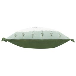 Furn Bonjour 100% Cotton Ruffle Cushion in Light Green - Size: 30 cm x 50 cm - thumbnail 3