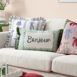 Furn Bonjour 100% Cotton Ruffle Cushion in Light Green - Size: 30 cm x 50 cm - thumbnail 6