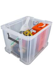 Whitefurze Allstore Plastic Storage Boxes with Lids & Silver Clamps Set in Clear - thumbnail 3