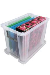 Whitefurze Allstore Plastic Storage Boxes with Lids & Silver Clamps Set in Clear - thumbnail 5
