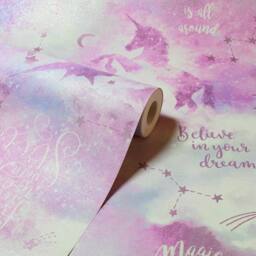 Arthouse Galaxy Unicorn Wallpaper in Pink - thumbnail 2