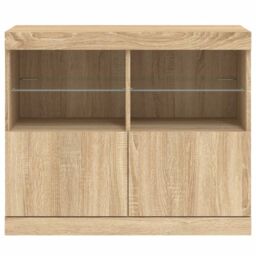 Berkfield Home Sideboard with LED Lights Sonoma Oak 81x37x67 cm in Brown - Size: 81 x 37 x 67 cm - thumbnail 6
