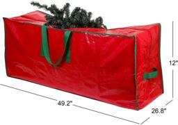 Shatchi Christmas Tree Storage Bag - Stores Up To 8.5Ft Artificial Xmas Tree in Red - thumbnail 4