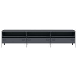 Berkfield Home TV Cabinet Anthracite 202x39x43.5 cm Cold-rolled Steel in Black - thumbnail 4