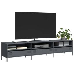 Berkfield Home TV Cabinet Anthracite 202x39x43.5 cm Cold-rolled Steel in Black