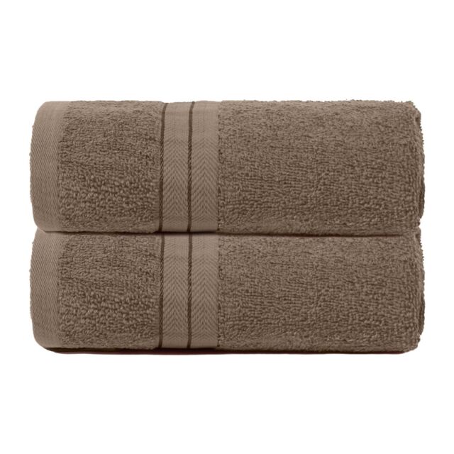 OHS 2 Pack of 100% Cotton Bathroom Hand Towel in Light Beige - image 1