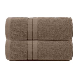 OHS 2 Pack of 100% Cotton Bathroom Hand Towel in Light Beige - thumbnail 1