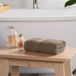 OHS 2 Pack of 100% Cotton Bathroom Hand Towel in Light Beige - thumbnail 5