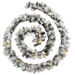 Berkfield Home Stunning Christmas Garland with LED Lights Green 5 m PVC
