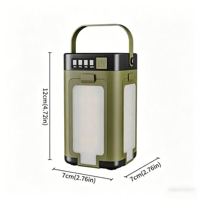 Obasyhig Four-Leaf Folding Solar Outdoor Camping Lamp in Green - image 1