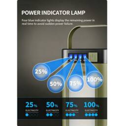 Obasyhig Four-Leaf Folding Solar Outdoor Camping Lamp in Green - thumbnail 7