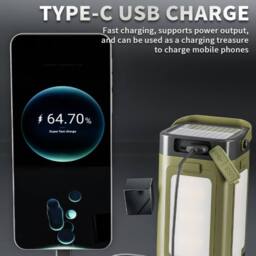 Obasyhig Four-Leaf Folding Solar Outdoor Camping Lamp in Green - thumbnail 4