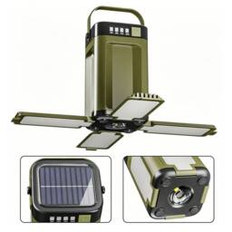 Obasyhig Four-Leaf Folding Solar Outdoor Camping Lamp in Green - thumbnail 3
