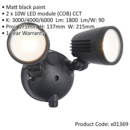 Loops 4 PACK Twin Light Outdoor Adjustable Spot Light - 2 x 10W CCT LED Module - thumbnail 2