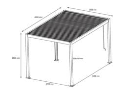 Vente-unique Freestanding Bioclimatic Aluminium Pergola With Adjustable Louvres in Walnut - thumbnail 6