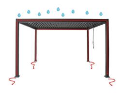 Vente-unique Freestanding Bioclimatic Aluminium Pergola With Adjustable Louvres in Walnut - thumbnail 7