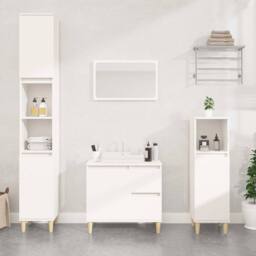 Berkfield Home Bathroom Cabinet White 65x33x60 cm Engineered Wood - Size: 65 x 33 x 60 cm - thumbnail 2