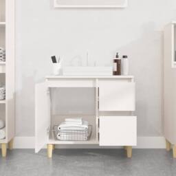 Berkfield Home Bathroom Cabinet White 65x33x60 cm Engineered Wood - Size: 65 x 33 x 60 cm - thumbnail 3
