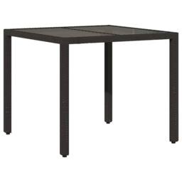 Berkfield Home Beautiful 3 Piece Garden Dining Set Black Poly Rattan - thumbnail 5