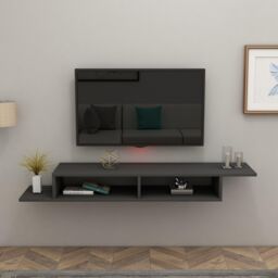 Destina Home Floating TV Stand with Shelves Eldon in Dark Grey - Size: 1 Pack - thumbnail 4