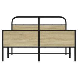Berkfield Home Elegant Bed Frame without Mattress 140x200 cm Sonoma Oak Engineer in Light Brown - thumbnail 5