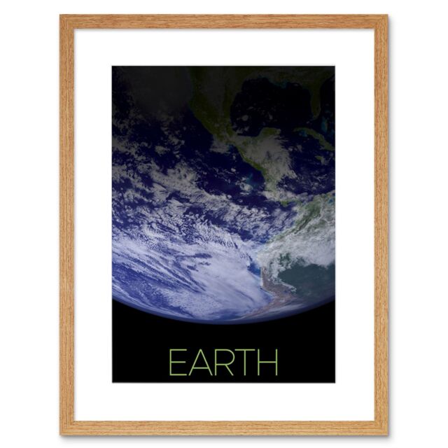 "Artery8 Wall Art Print NASA Our Solar System Earth Planet Image Space Artwork Framed 9X7 Inch in Beige - Size: W7"" x H9""" - image 1