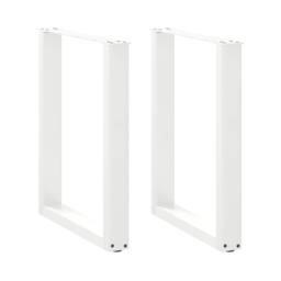 Berkfield Home Modern Coffee Table Legs U-Shaped 2 pcs White 60x(72-73) cm Steel - thumbnail 2