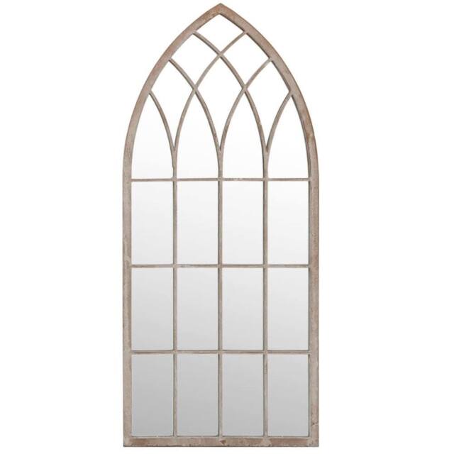 Berkfield Home Decorative Garden Mirror Sand 70x30 cm Iron for Outdoor Use in Cream - image 1