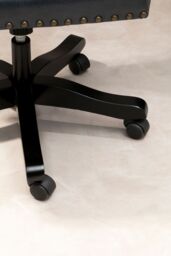 Orsina Black Leather‑Effect Office Chair, Tufted Wingback Seat with Studded Trim, Height‑Adjustable Swivel Chair - thumbnail 2