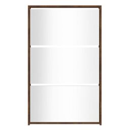 Berkfield Home Shoe Cabinet with Mirror 3-Layer Brown Oak 63x17x102.5 cm - thumbnail 4