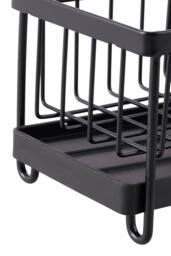 Living and Home Steel Kitchen Sink Caddy Organizer Rack with Drain Tray in Black - thumbnail 7