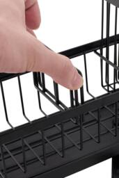 Living and Home Steel Kitchen Sink Caddy Organizer Rack with Drain Tray in Black - thumbnail 9