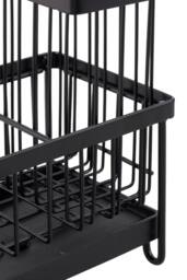 Living and Home Steel Kitchen Sink Caddy Organizer Rack with Drain Tray in Black - thumbnail 6