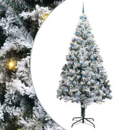 Berkfield Home Christmas Tree with 300 LEDs with Stand White 300 cm PVC - thumbnail 2
