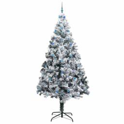Berkfield Home Christmas Tree with 300 LEDs with Stand White 300 cm PVC - thumbnail 4