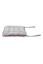 Living and Home Bohemian Style Tufted Square Chair Cushion with Tassels in Grey - Size: 40 cm x 40 cm - thumbnail 6