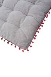 Living and Home Bohemian Style Tufted Square Chair Cushion with Tassels in Grey - Size: 40 cm x 40 cm - thumbnail 8