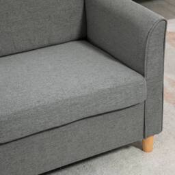 Wyld Haus Loveka Grey Compact 2 Seater Loveseat with Wooden Legs - thumbnail 8