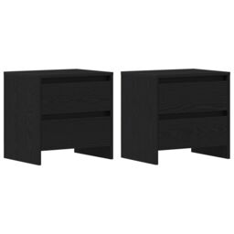 Berkfield Home Bedside Cabinet 2 pcs Black Oak 45x34x44, 5 cm Engineered Wood - thumbnail 2