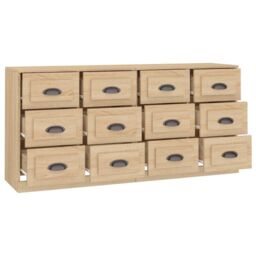 Berkfield Home Sideboards 2 pcs Sonoma Oak Engineered Wood in Brown - thumbnail 5