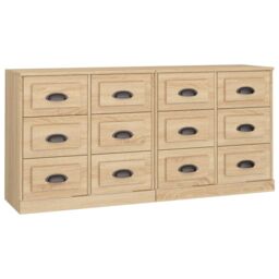 Berkfield Home Sideboards 2 pcs Sonoma Oak Engineered Wood in Brown - thumbnail 2
