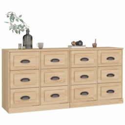 Berkfield Home Sideboards 2 pcs Sonoma Oak Engineered Wood in Brown - thumbnail 3
