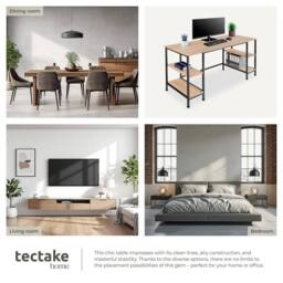 tectake Desk Stoke - 2 Side Shelves With 2 Storage Compartments Each in Light Oak - thumbnail 5