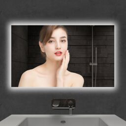 ENER-J Bathroom Mirror Heater 450W Infrared Heating LED Light Wall Mounted IP54 Demister Style 600x800mm UK Plug in White - thumbnail 6