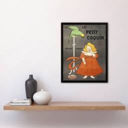 Artery8 Petit Coquin Biscuit Advert Vintage Framed Wall Art Print Cappiello in Green - Size: A4 - thumbnail 4