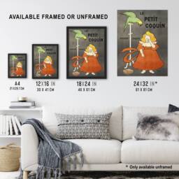 Artery8 Petit Coquin Biscuit Advert Vintage Framed Wall Art Print Cappiello in Green - Size: A4 - thumbnail 3