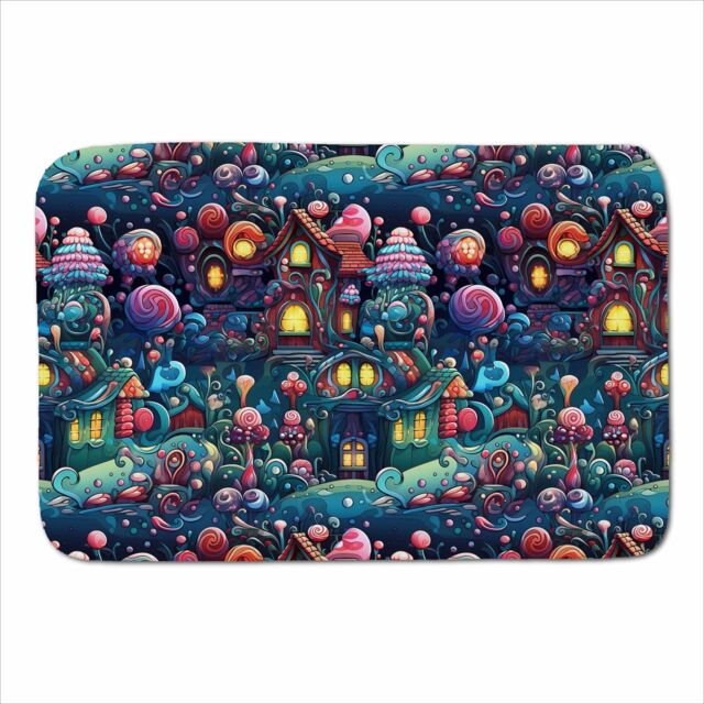 Warren Reed - Designer Whimsical Gingerbread House Pattern Sherpa Blanket in Blue - Size: Large - image 1