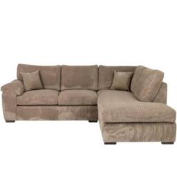 Bliss Furniture Jumbo Cord L Shape 4 Seater Right Hand Corner Sofa in Beige - Size: 4 Person - thumbnail 1